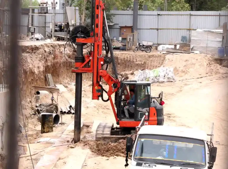 Basement construction excavation in progress